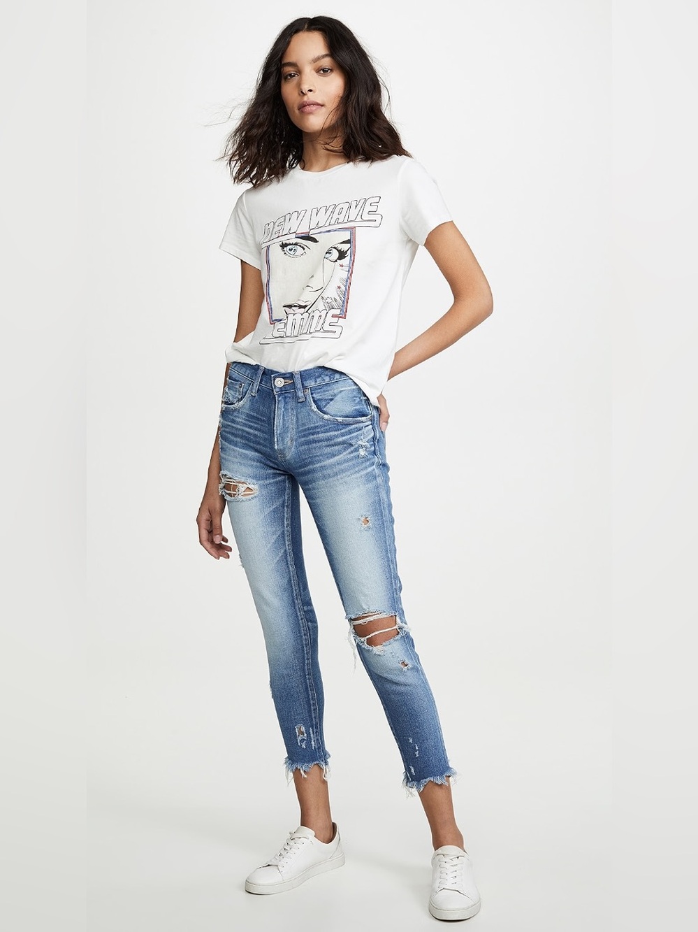 Moussy Vintage Ridgewood Distressed Cropped Skinny Jeans Size 25 Minimalist - Picture 3 of 9